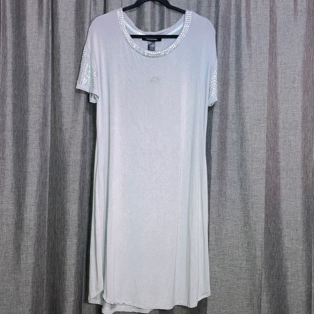 Ashley Stewart Light Gray Midi Dress